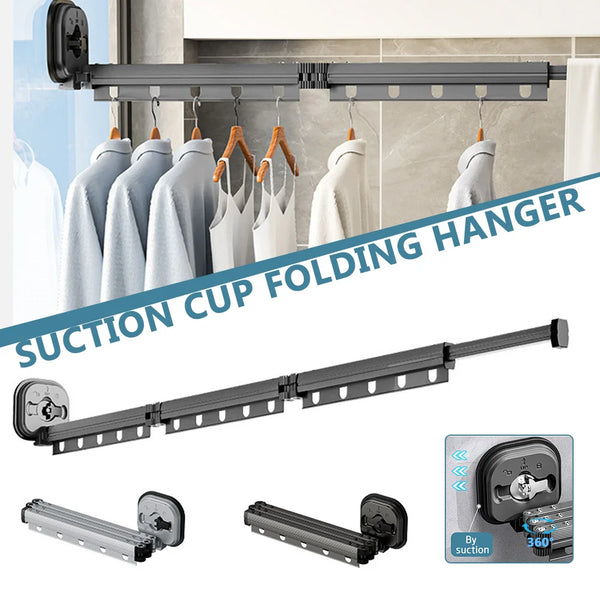 No Punching Wall Mounted Clothes Hanger Retractable